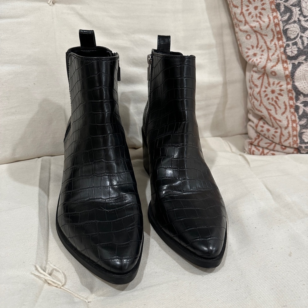 A New Day black crocodile booties